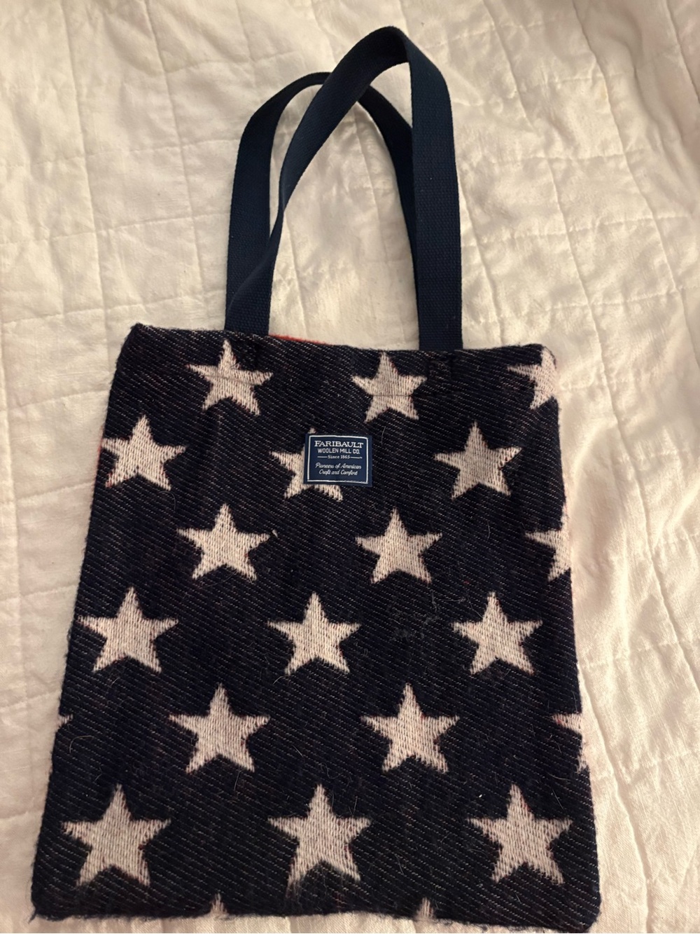 Star Pattern Black Tote Bag by